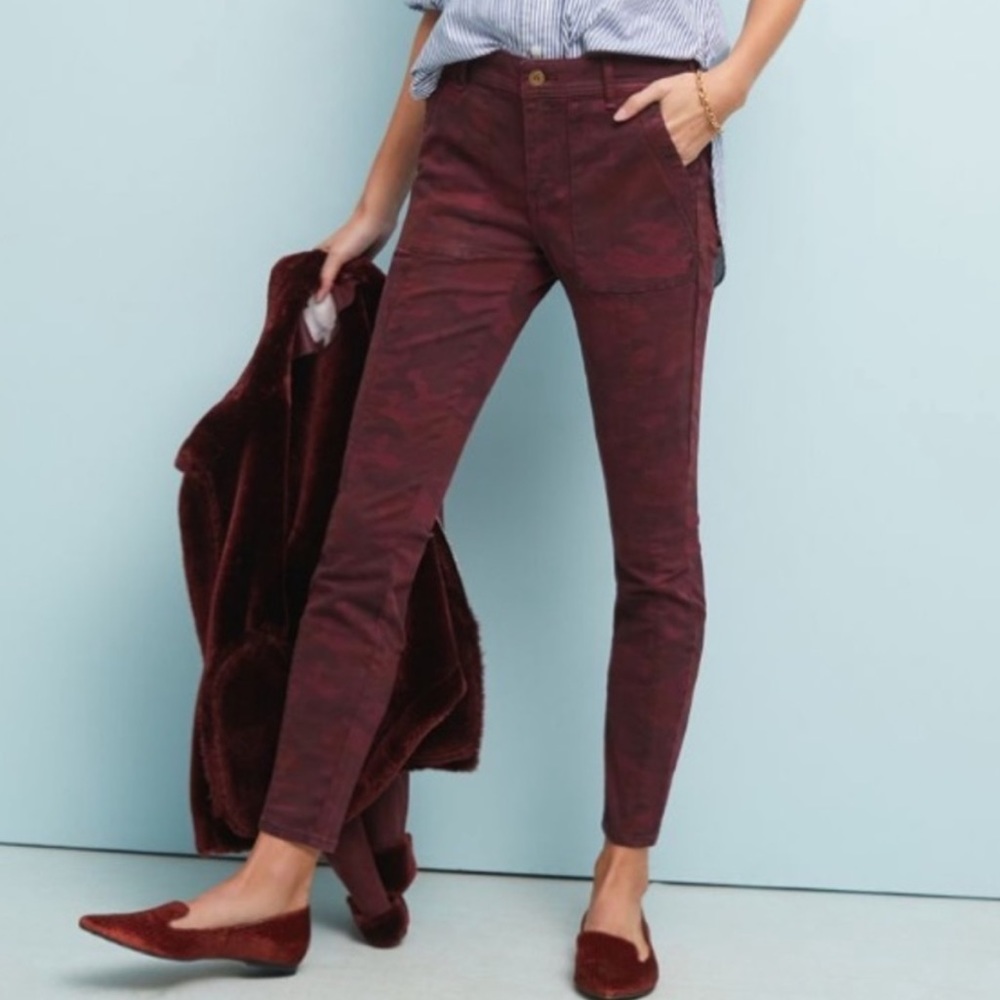 Anthropologie Maroon Army Pants